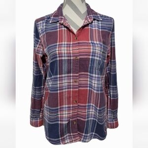 American Eagle Outfitters Womens Plaid Button-Up Top Cotton Size Medium